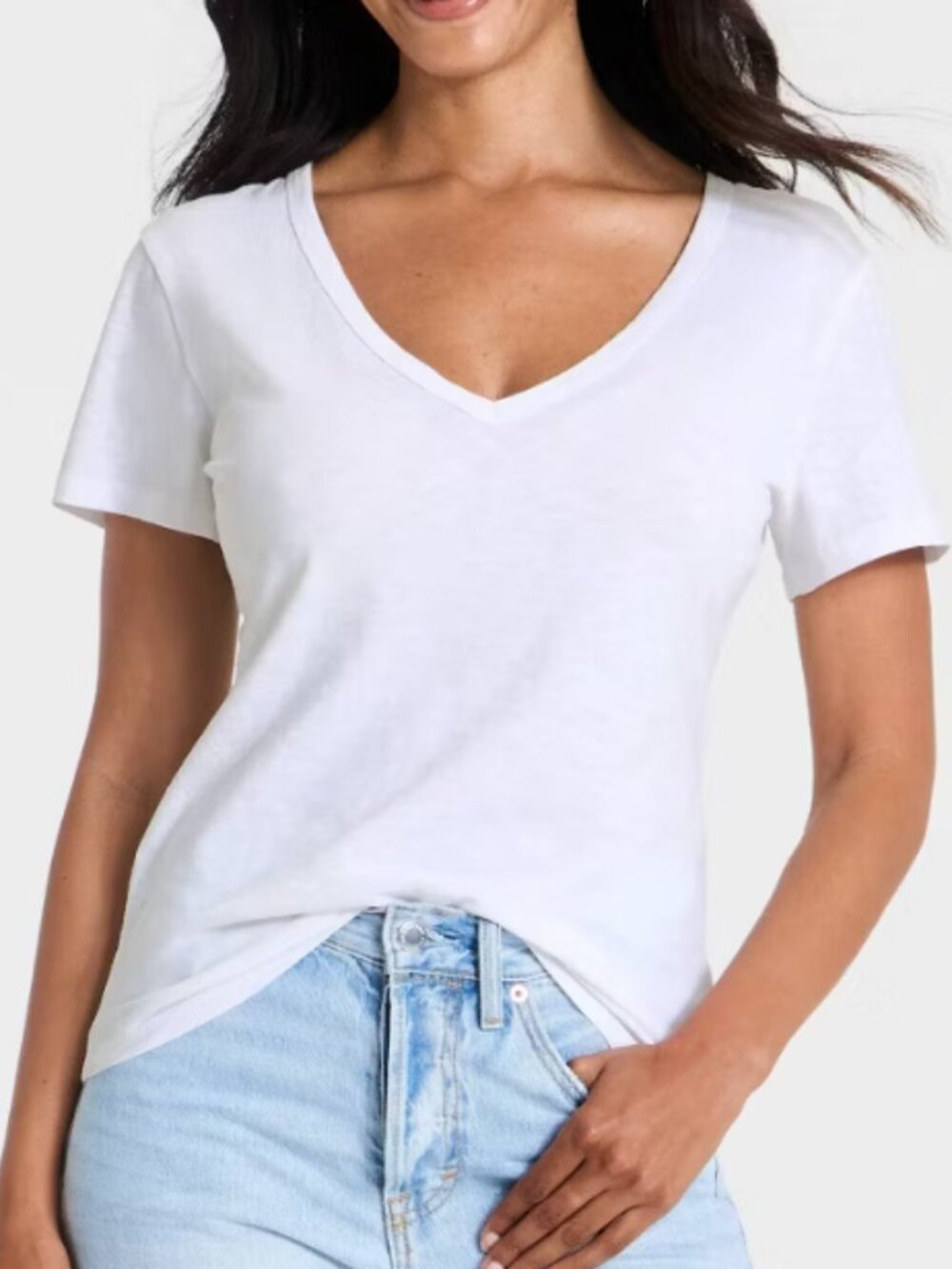 Universal Thread White V Neck T Shirt
